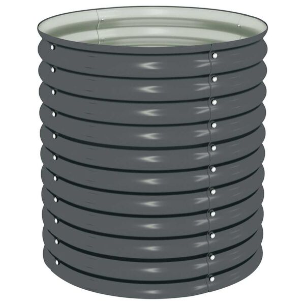 vidaXL Plantenbak verhoogd 80x80x81 cm gegalvaniseerd staal grijs