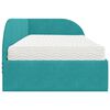 vidaXL Hoekbedframe met Matras met hoofdeinde 2 pcs Turquoise Fluweel