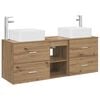 vidaXL Badkamerkastenset 3 st Artisanaal eiken 129 x 41 x 80 cm
