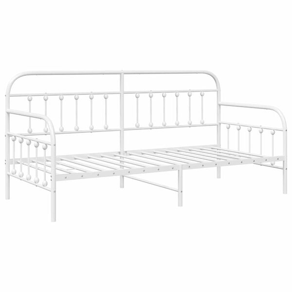 vidaXL Bedframe voor een daybed met hoofdeinde Wit 100 x 190 cm Staal