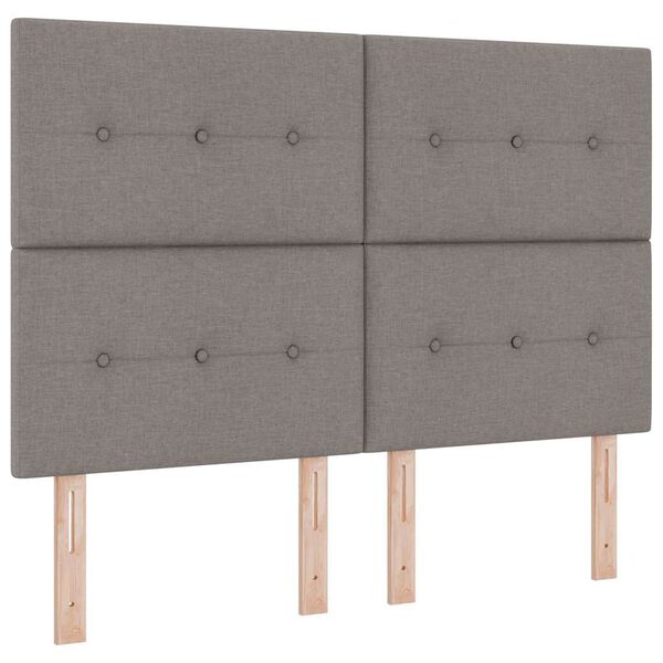 vidaXL Boxspringbed met matras met hoofdeinde Taupe 140 x 200 cm Stof