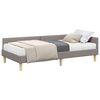vidaXL Hoekbedframe met Matras Anders met hoofdeinde 2 st Taupe Stof
