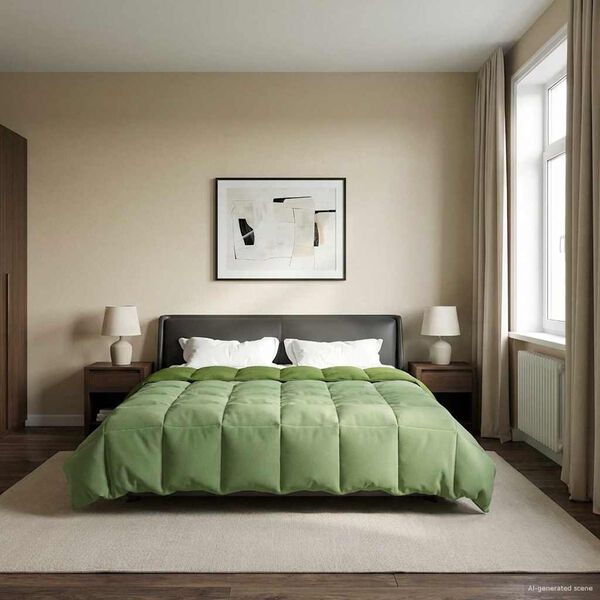 vidaXL Vol jaar dekbed Gekwilt Groen 240 x 260 cm Microfiber