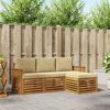 vidaXL Buiten bankenset 4 pcs Natuurlijk en Beige Massief Acaciahout