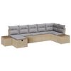 vidaXL Bankstel 7 st poly rattan