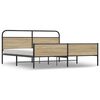 vidaXL Bedframe zonder matras metaal gerookt eikenkleurig 183x213 cm