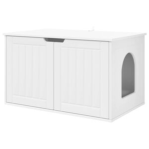vidaXL Kattenhuis Wit 85 x 55 x 50,5 cm Bewerkt hout