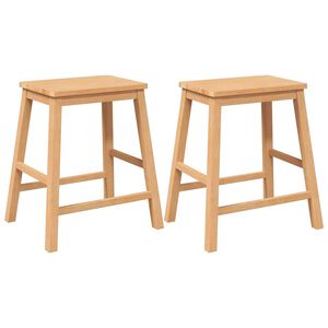 vidaXL Barstoelen 2 st massief hout rubber