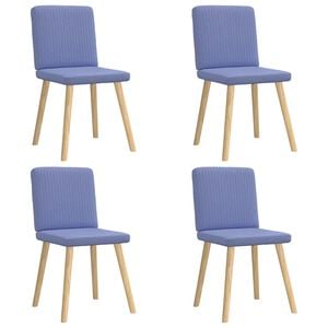 vidaXL Eetkamerstoelen 4 st stof jeansblauw
