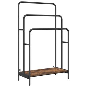 vidaXL Kledingrek met plank Rook eik 60 x 30 x 100.5 cm Bewerkt hout