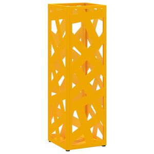 vidaXL Regen paraplu standaard Mosterdgeel 15,5 x 15,5 x 49 cm Staal