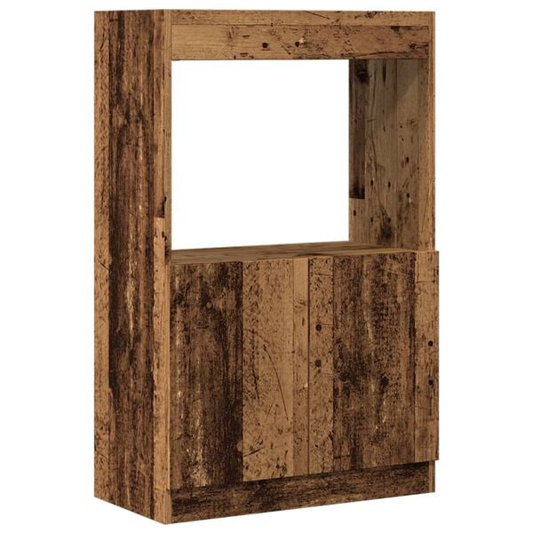 vidaXL Hoge kast 63x33x100 cm bewerkt hout oud houtkleurig