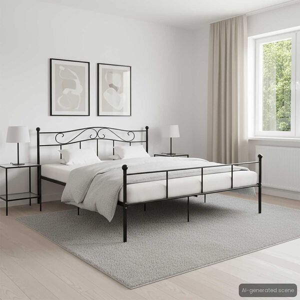 vidaXL Bedframe metaal zwart 180x200 cm