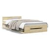 vidaXL Bedframe met lade bewerkt hout sonoma eikenkleurig 75x190 cm