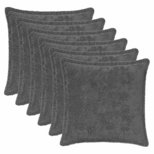 vidaXL Kussensloop 6 st HOUTEN Donkergrijs 30 x 30 cm Nep Konijnenbont