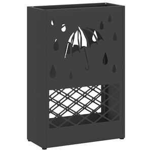 vidaXL Regen paraplu standaard Zwart 28 x 12 x 41 cm Staal