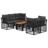 vidaXL Tuinbankenset 6 st Zwart en Donkergrijs poly rattan