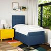 vidaXL Boxspring met matras stof blauw 80x200 cm