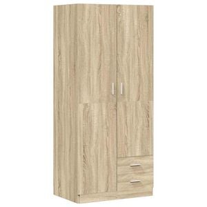 vidaXL Kledingkast 80x52x180 cm bewerkt hout sonoma eikenkleurig