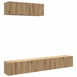 vidaXL Tv-wandkasten 3 st 100x30x30 cm bewerkt hout artisanaal eiken