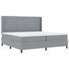 vidaXL Boxspring bed met matras Lichtgrijs 200 x 200 cm Stof