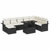 vidaXL Tuin Sofa Set met kussen met opslag 9 pcs Zwart Poly riet