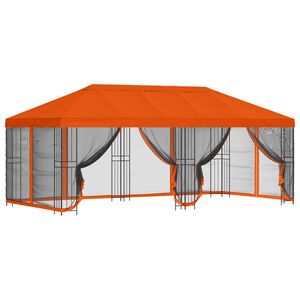 vidaXL Paviljoen met zijwanden 6 x 3 m Oranje Polyester en staal 190
