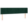vidaXL Hoofdbord met randen 203x16x78/88 cm fluweel donkergroen