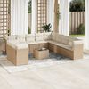 vidaXL 12-delige Loungeset met kussens poly rattan beige
