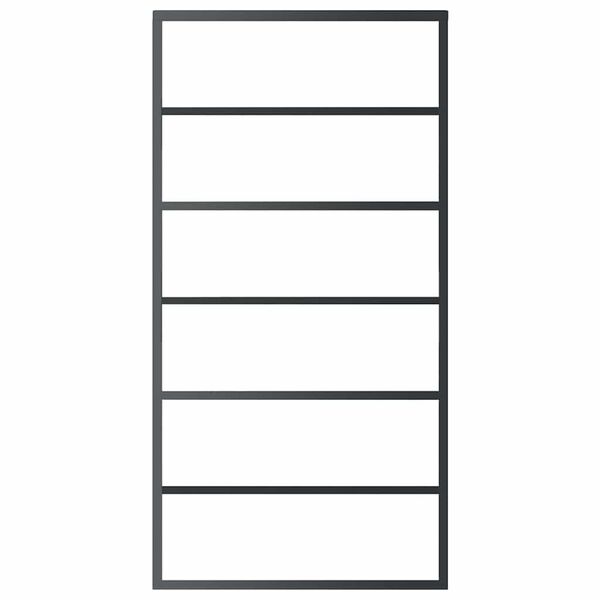 vidaXL Schuifdeur 102x205 cm ESG-glas en aluminium zwart