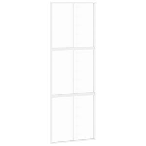 vidaXL Schuifdeur 76x205 cm gehard glas en aluminium wit