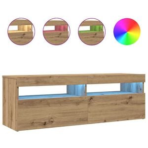 vidaXL Tv-meubel met LED 120x35x40 cm bewerkt hout artisanaal eiken