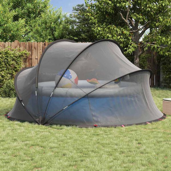 vidaXL Pooldome Zwart 405 x 405 x 192 cm 185T polyester met PU-coating
