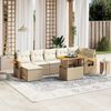 vidaXL 8-delige Loungeset met kussens poly rattan beige