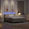 vidaXL LED Box Spring Bed met matras met LED Taupe 140 x 200 cm Stof