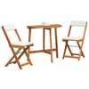 vidaXL Bistroset met kussen 3 pcs Olie naturel Massief Acaciahout