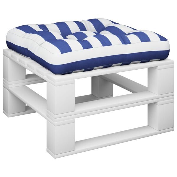 vidaXL Palletkussen 60x61,5x10 cm gestreept oxford stof blauw wit