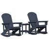vidaXL Tuin Lounge Set Marineblauw HDPE