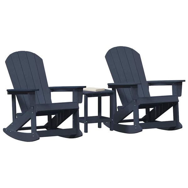 vidaXL Tuin Lounge Set Marineblauw HDPE