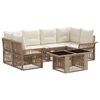 vidaXL Tuinbankenset 7 st Beige en Cr&egrave;me Wit poly rattan