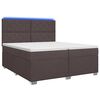vidaXL Boxspringbed met matras Donkerbruin 200 x 200 cm Stof