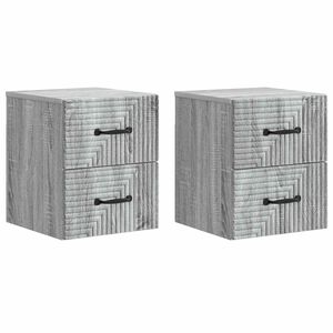 vidaXL Wandbeugel Bedkast 2 pcs Grijs sonoma 34,5 x 33 x 40 cm