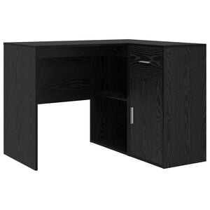vidaXL Hoekbureau met lade met plank Zwart Eiken 102 x 88 x 75 cm
