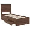 vidaXL Bedframe Bruin Eiken en Zilver 70 x 190 cm Bewerkt hout