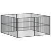 vidaXL Hondenkennel 8 panelen gepoedercoat staal zwart