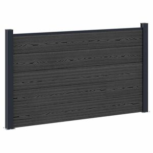 vidaXL Hek set 180 x 105 cm WPC en Aluminium Zwart