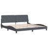 vidaXL Bedframe met LED zonder matras fluweel donkergrijs 200x200 cm
