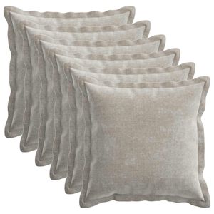 vidaXL Kussensloop 6 st HOUTEN Lichtgrijs 30 x 30 cm Chenille Stof