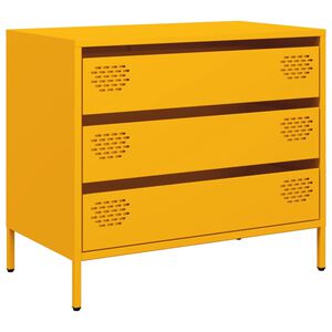 vidaXL Dressoir 68x39x58,5 cm koudgewalst staal mosterdgeel
