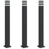vidaXL Vloerlampen voor buiten 3 st 110 cm aluminium zwart